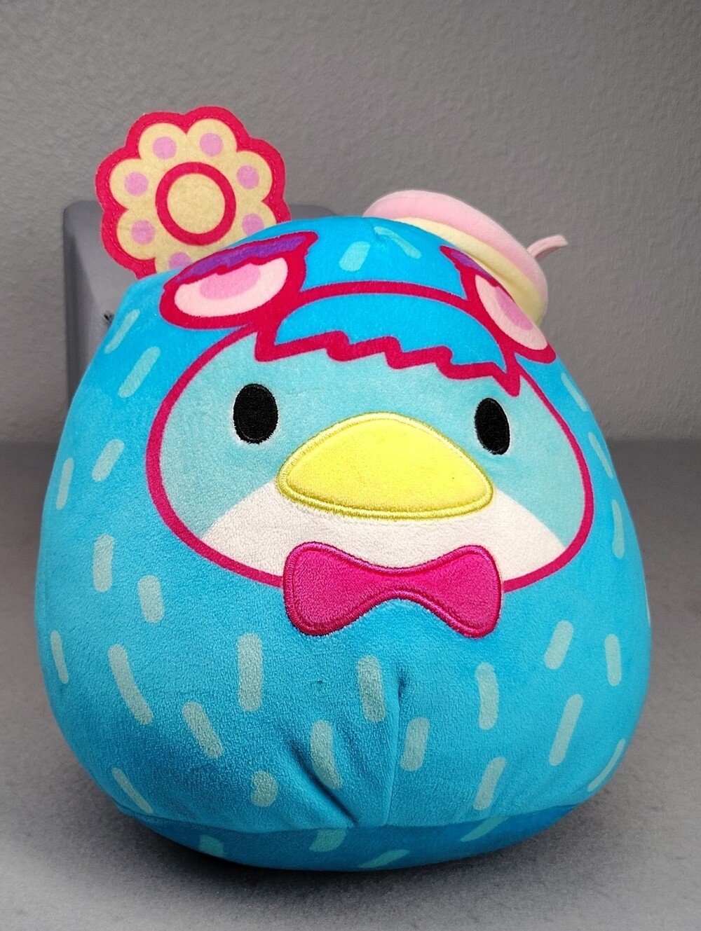 Sanrio Blue Plush Penguin Character with Yellow Beak and Pink Accents
